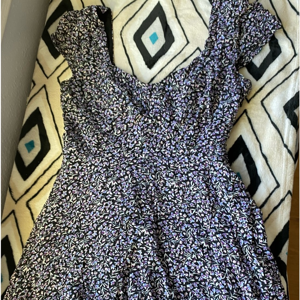 Urban Outfitters purple floral sweetheart mini dress